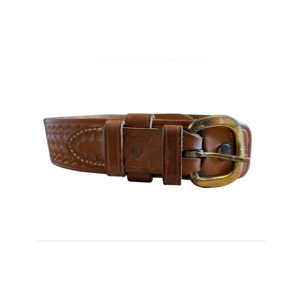 Vintage Bianchi Tooled Leather Belt